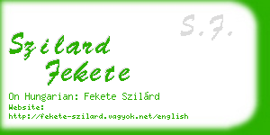 szilard fekete business card