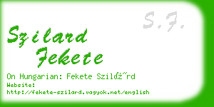 szilard fekete business card